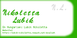 nikoletta lubik business card